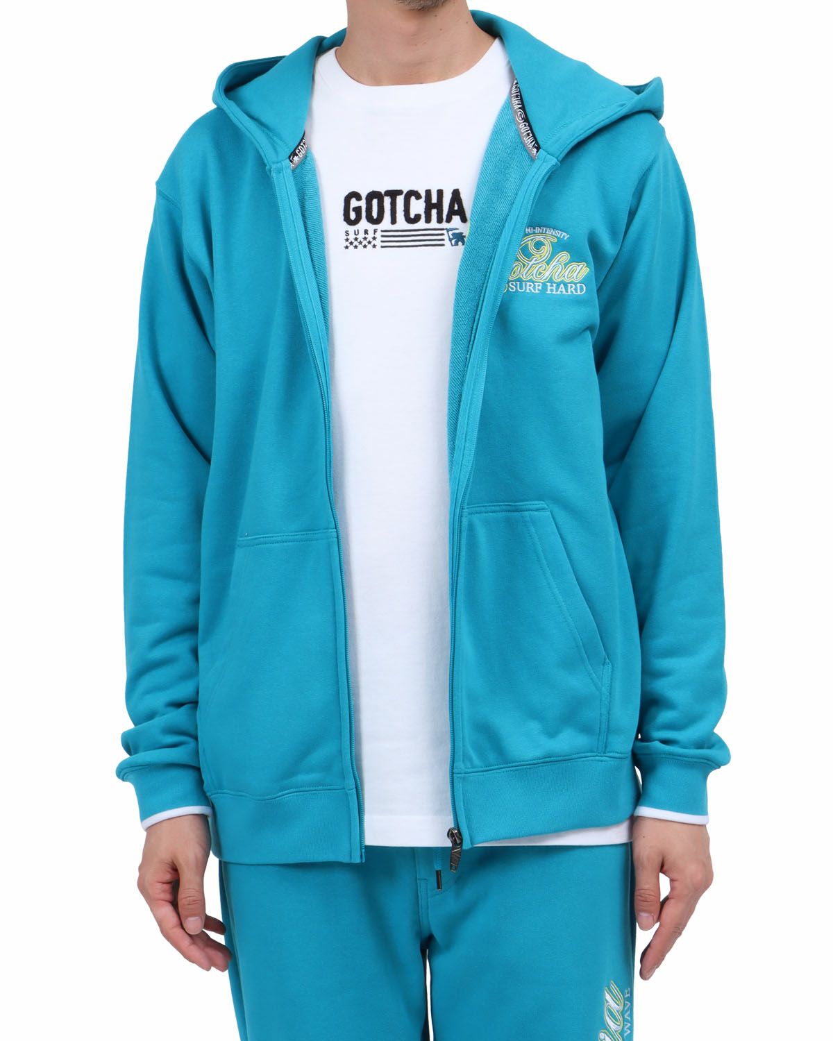 ターコイズ：174cm62kg(Lサイズ着用)