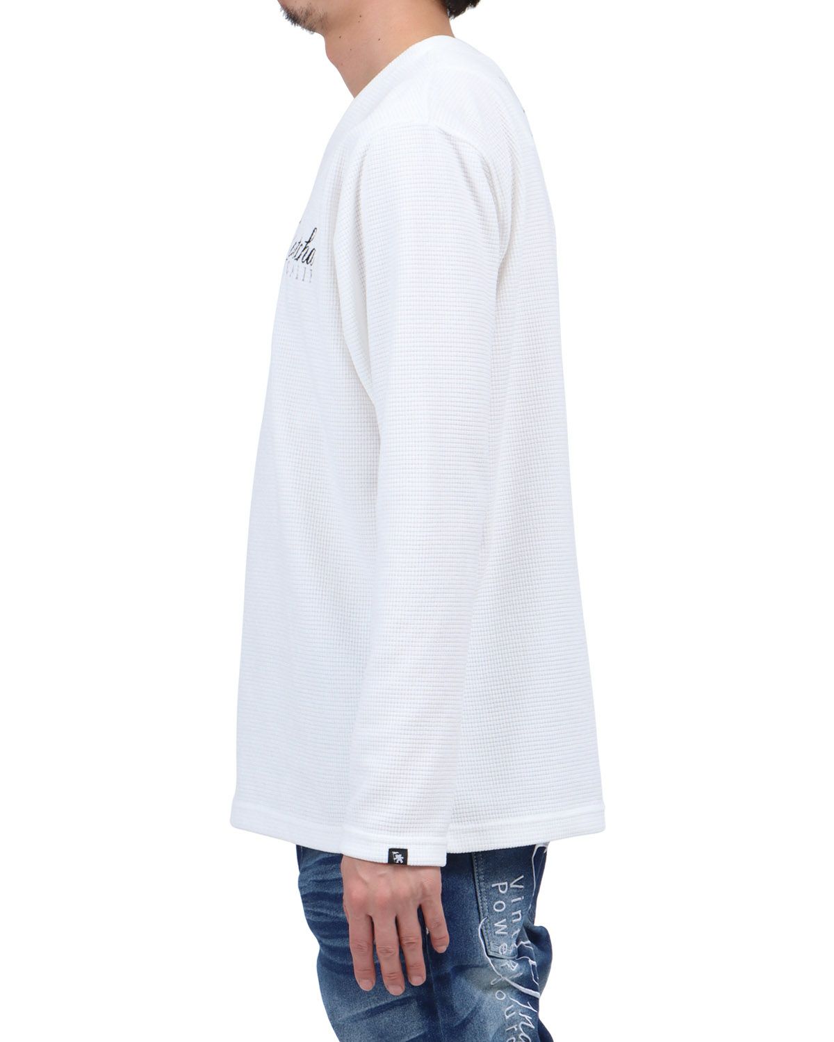 ホワイト：174cm62kg(Lサイズ着用)