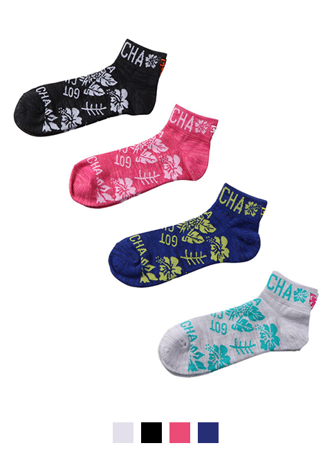 アロハ柄 ミドル丈 ソックス