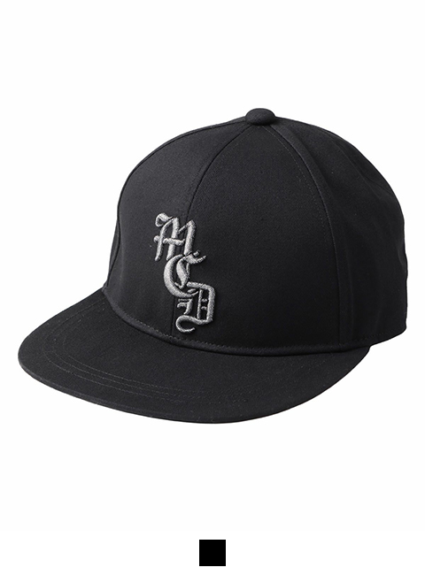 3Dロゴ刺繍 平ツバ キャップ