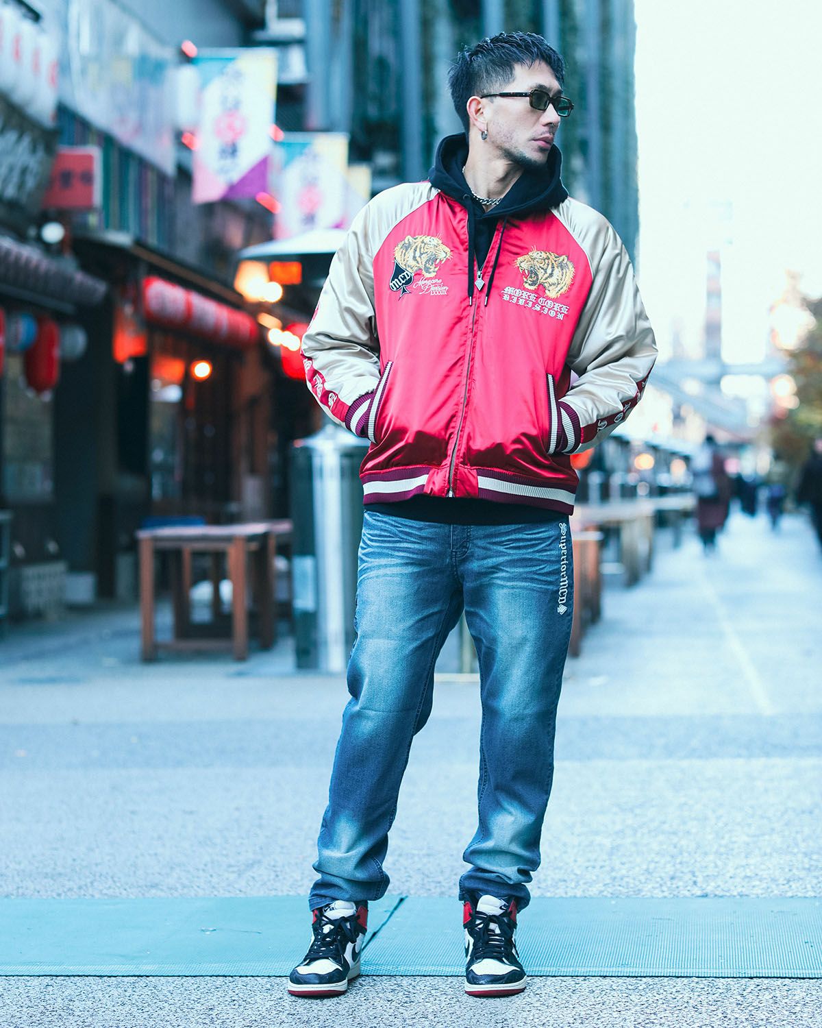 ワイン:183cm(XLサイズ着用)