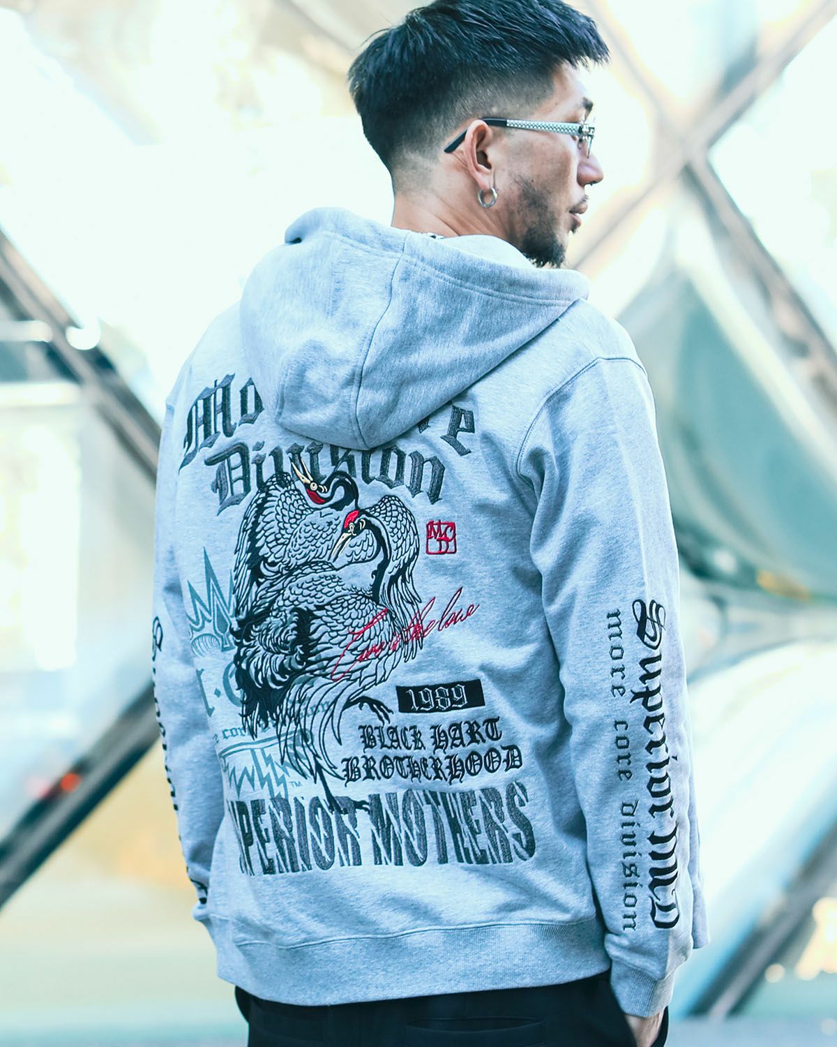 杢グレー:183cm(Lサイズ着用)