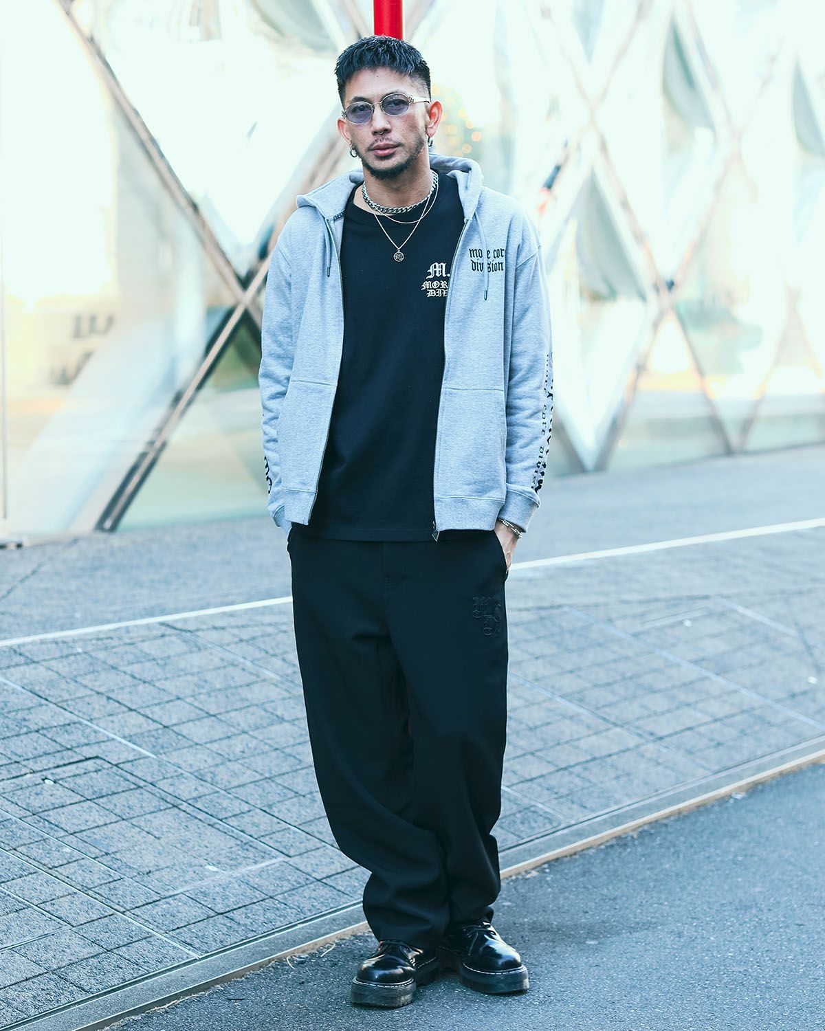 杢グレー:183cm(Lサイズ着用)