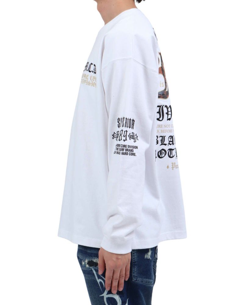 ホワイト：174cm62kg(Lサイズ着用)