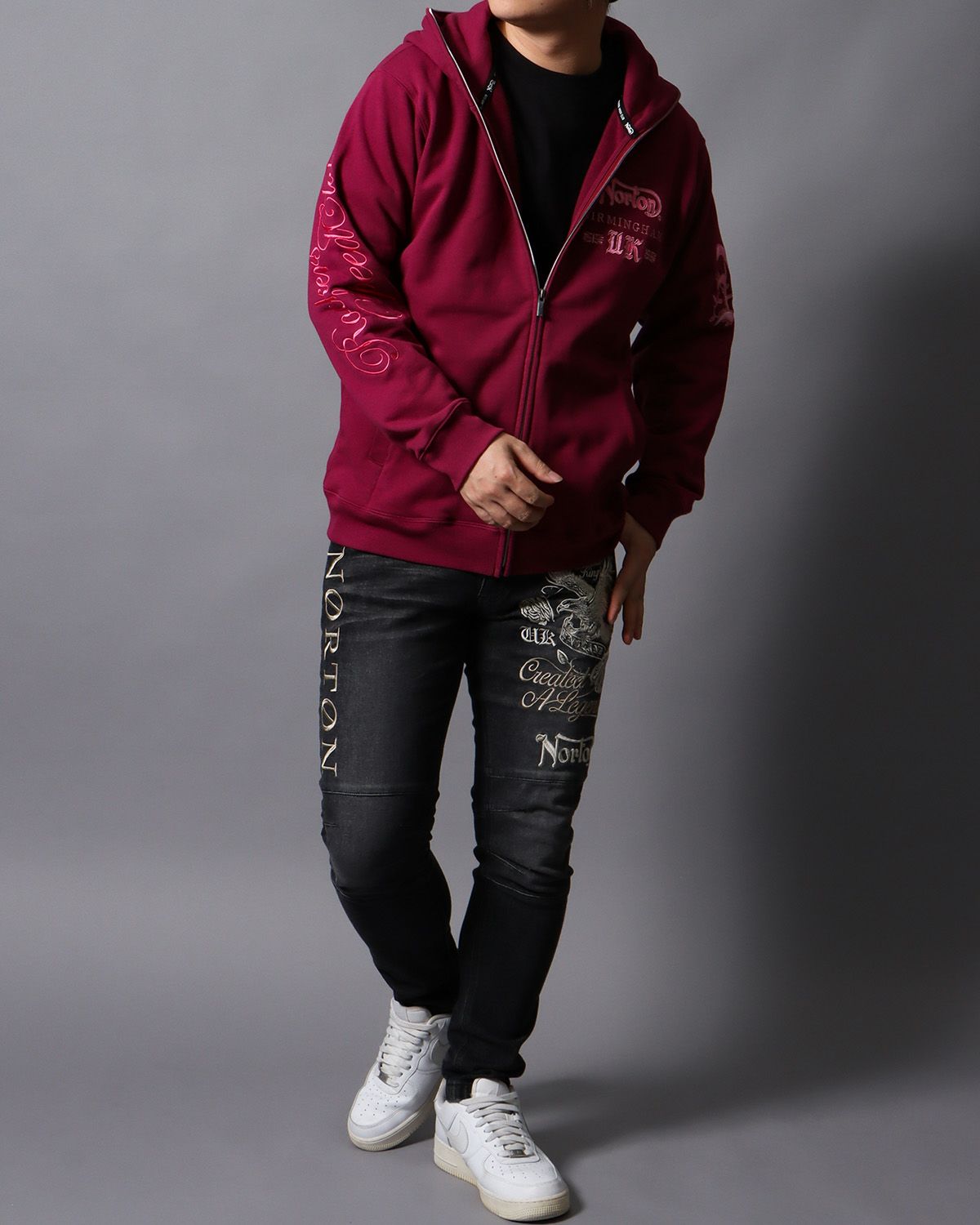 ワイン：178cm/75kg(Lサイズ着用)