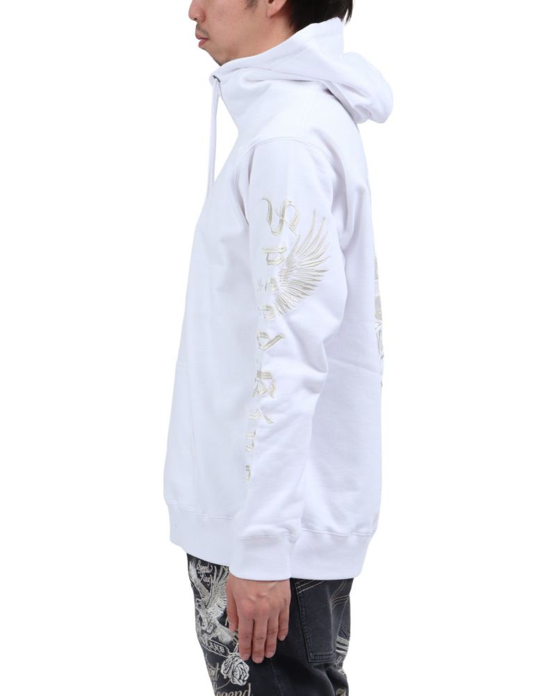 ホワイト：174cm62kg(Lサイズ着用)