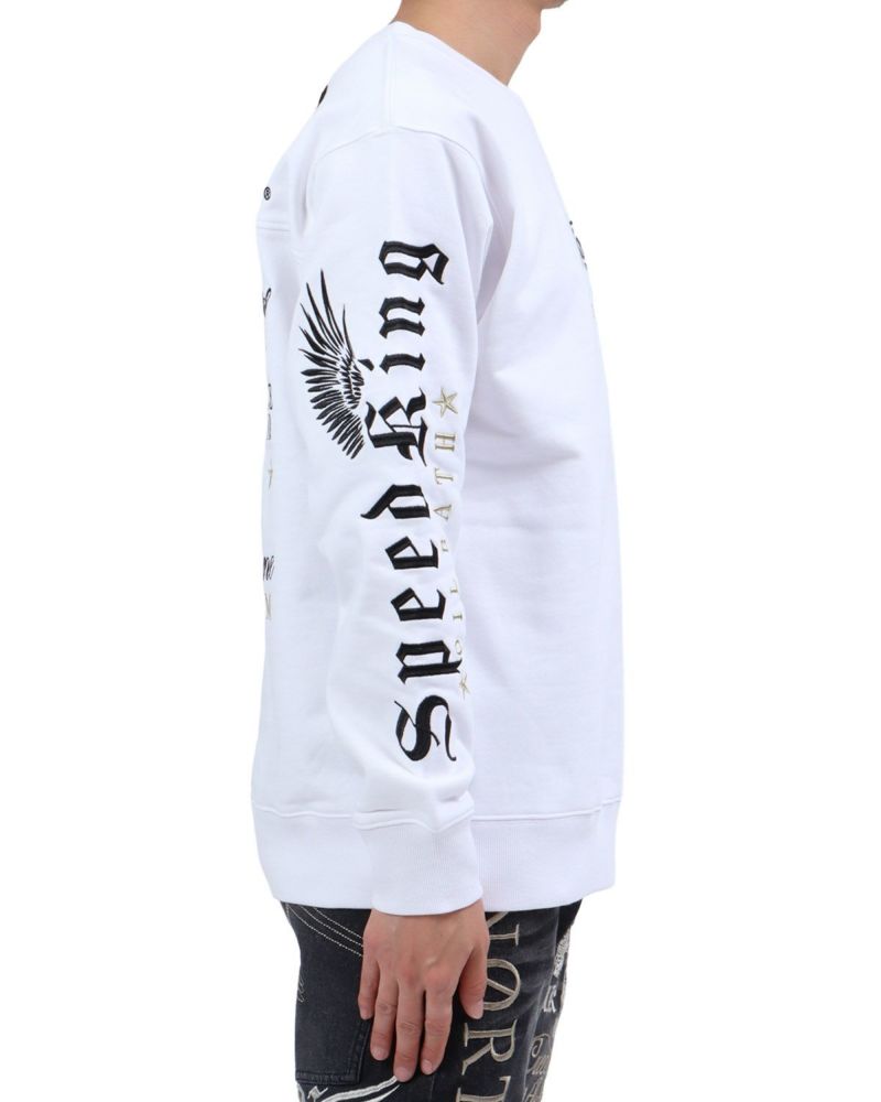 ホワイト：174cm62kg(Lサイズ着用)