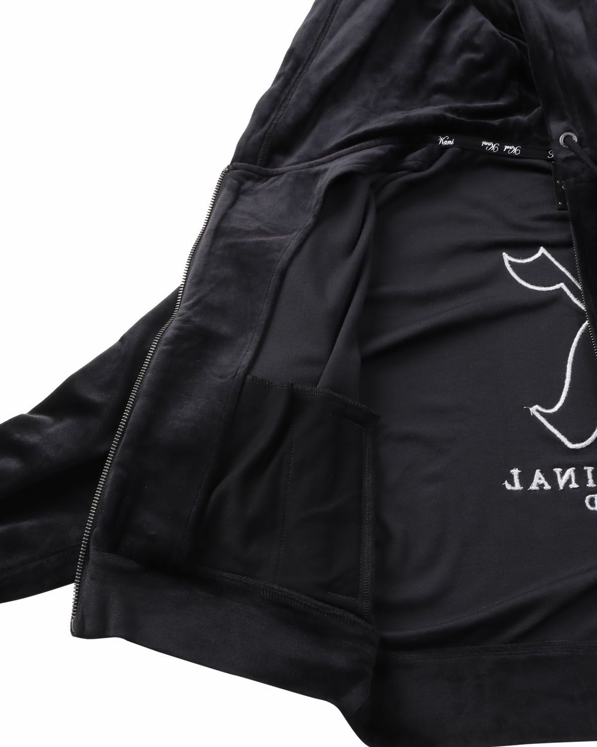 Karl Kani] ウィメンズ ショート丈 ベロア ジップパーカー | PEET