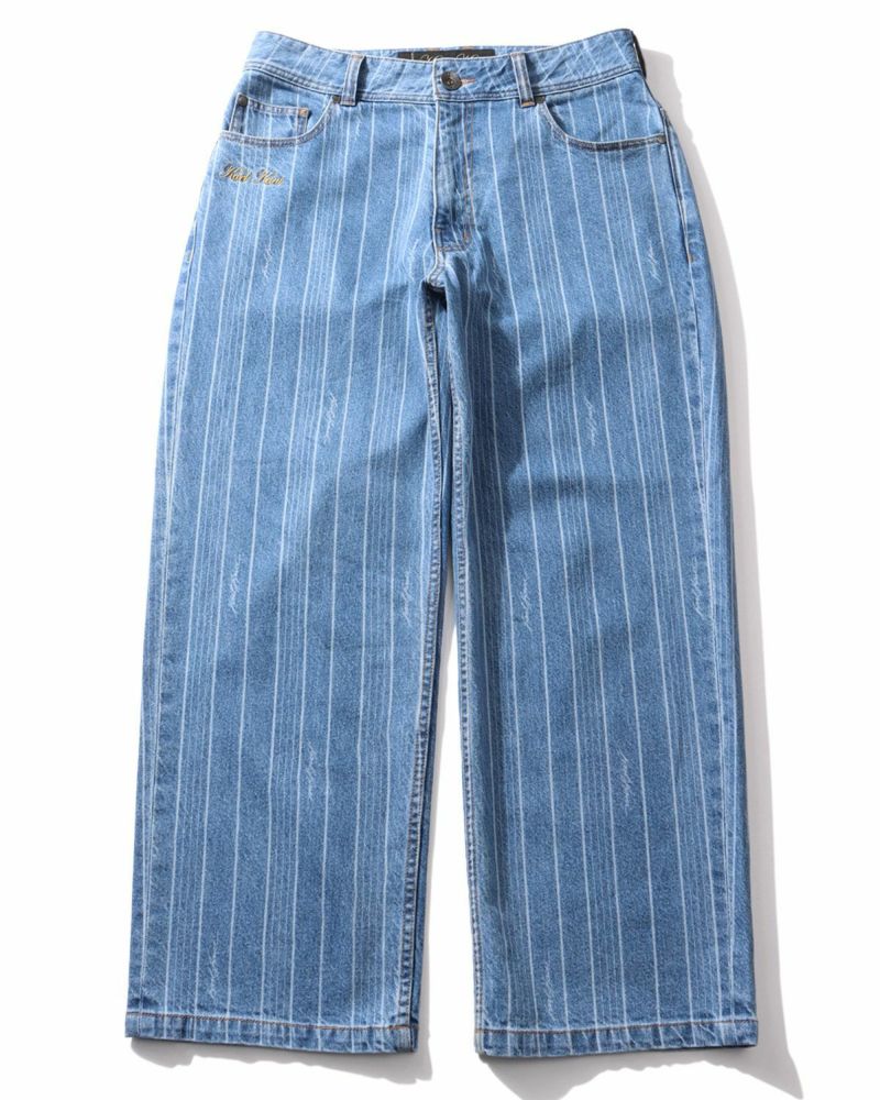 リラックスフィット ストレート ストライプ デニムパンツ