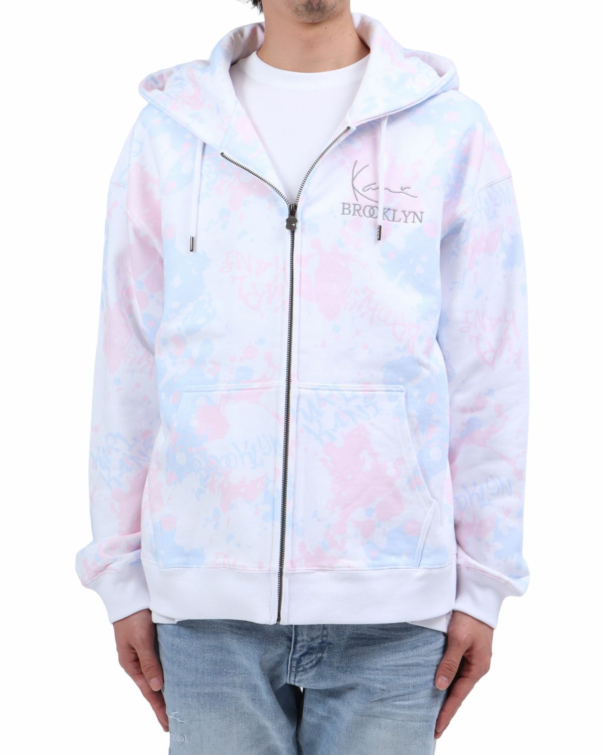 ホワイト：174cm62kg(Lサイズ着用)