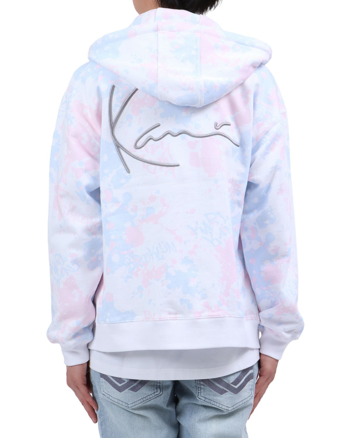 ホワイト：174cm62kg(Lサイズ着用)