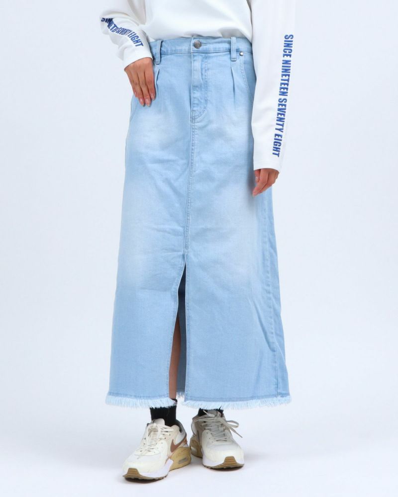 ウィメンズ ストレッチ フロントスリット ロングスカート