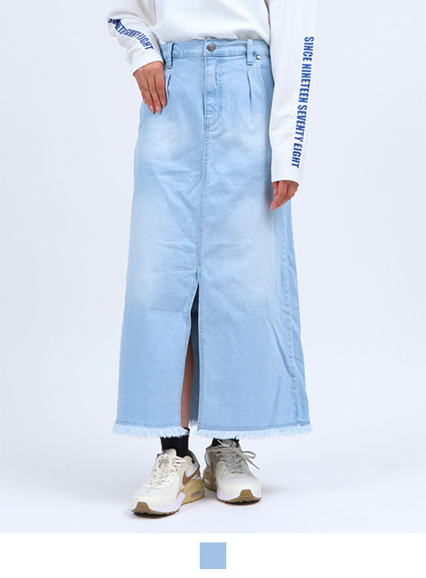 ウィメンズ ストレッチ フロントスリット ロングスカート