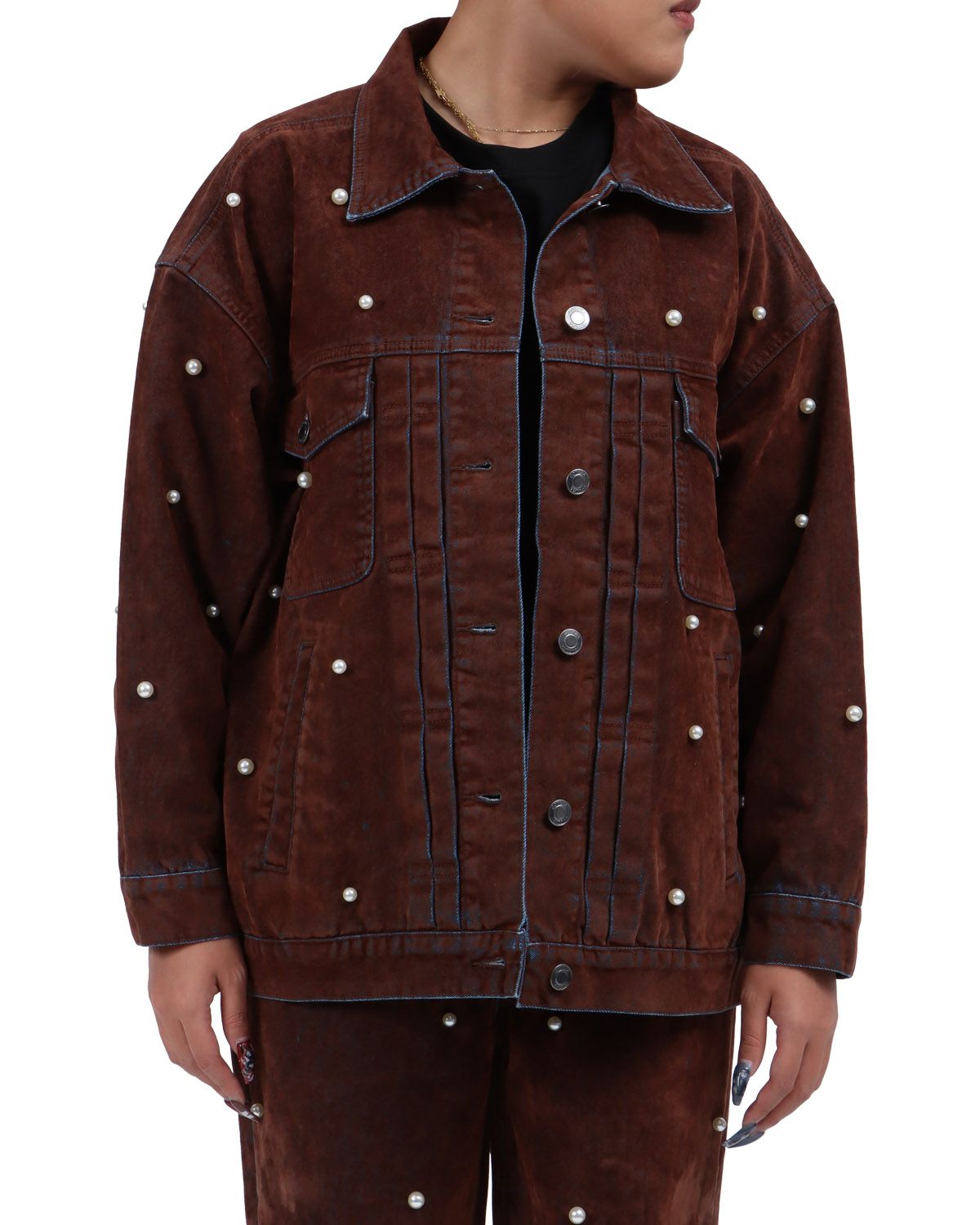 ブラウン：167cm(Lサイズ着用)