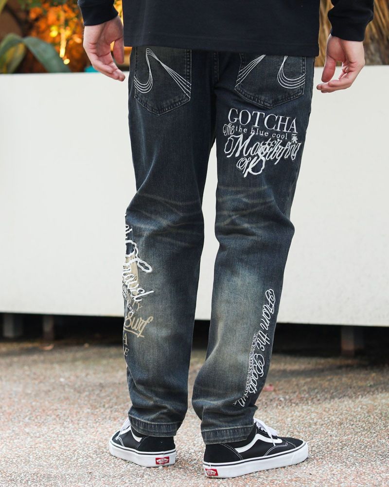 mastermind dreaming 傑作　希少　レア　ブルー　刺繍 デニム MEMORY（メモリー）の「MEMORY 刺繍 デニム スノーパンツ / デニム