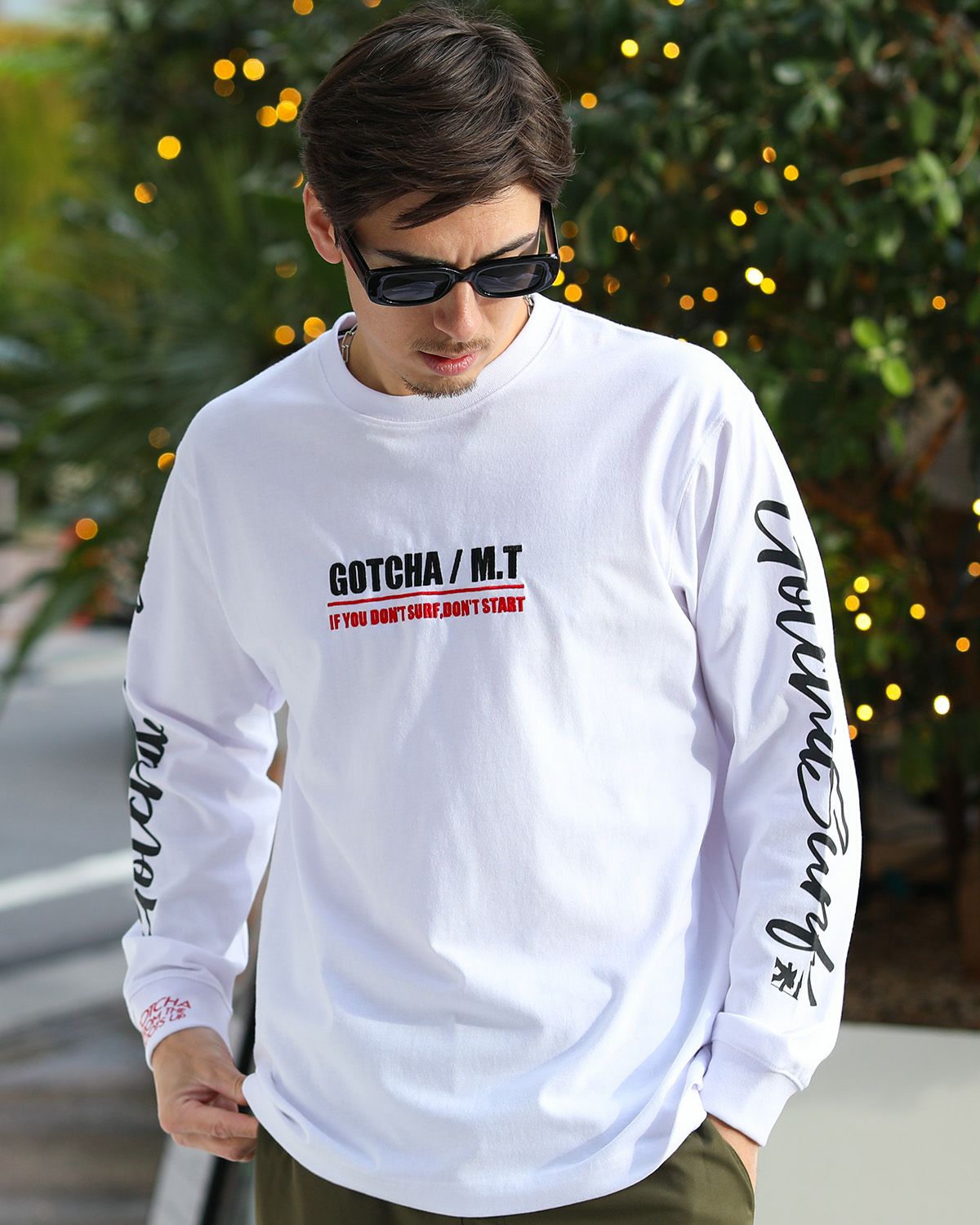 ホワイト：180cm/70kg(Lサイズ着用)