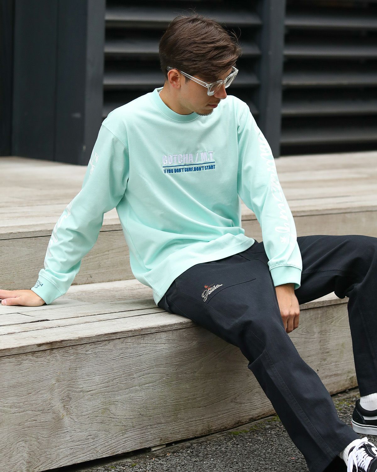 ミントグリーン：180cm/70kg(Lサイズ着用)