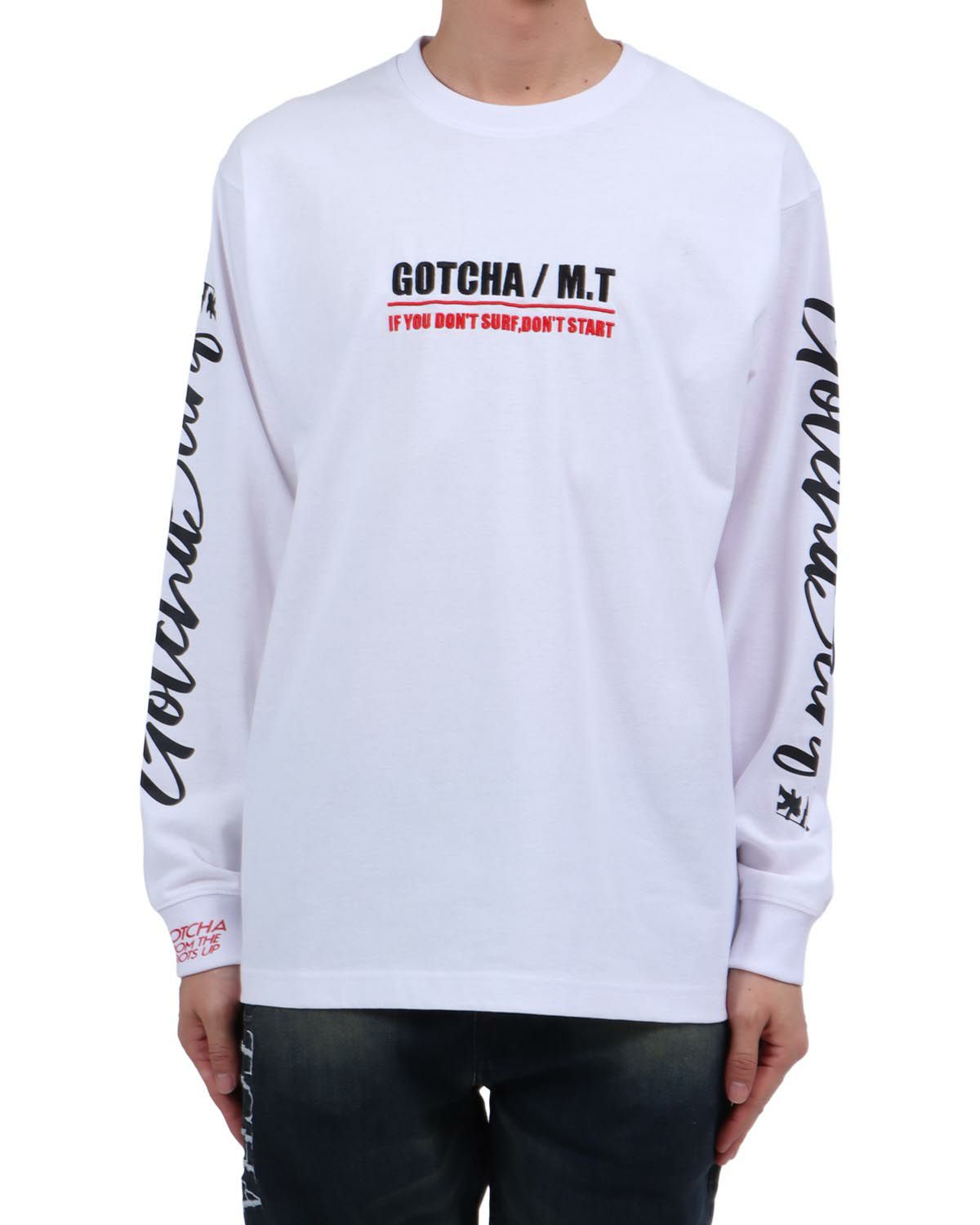 ホワイト：174cm62kg(Lサイズ着用)