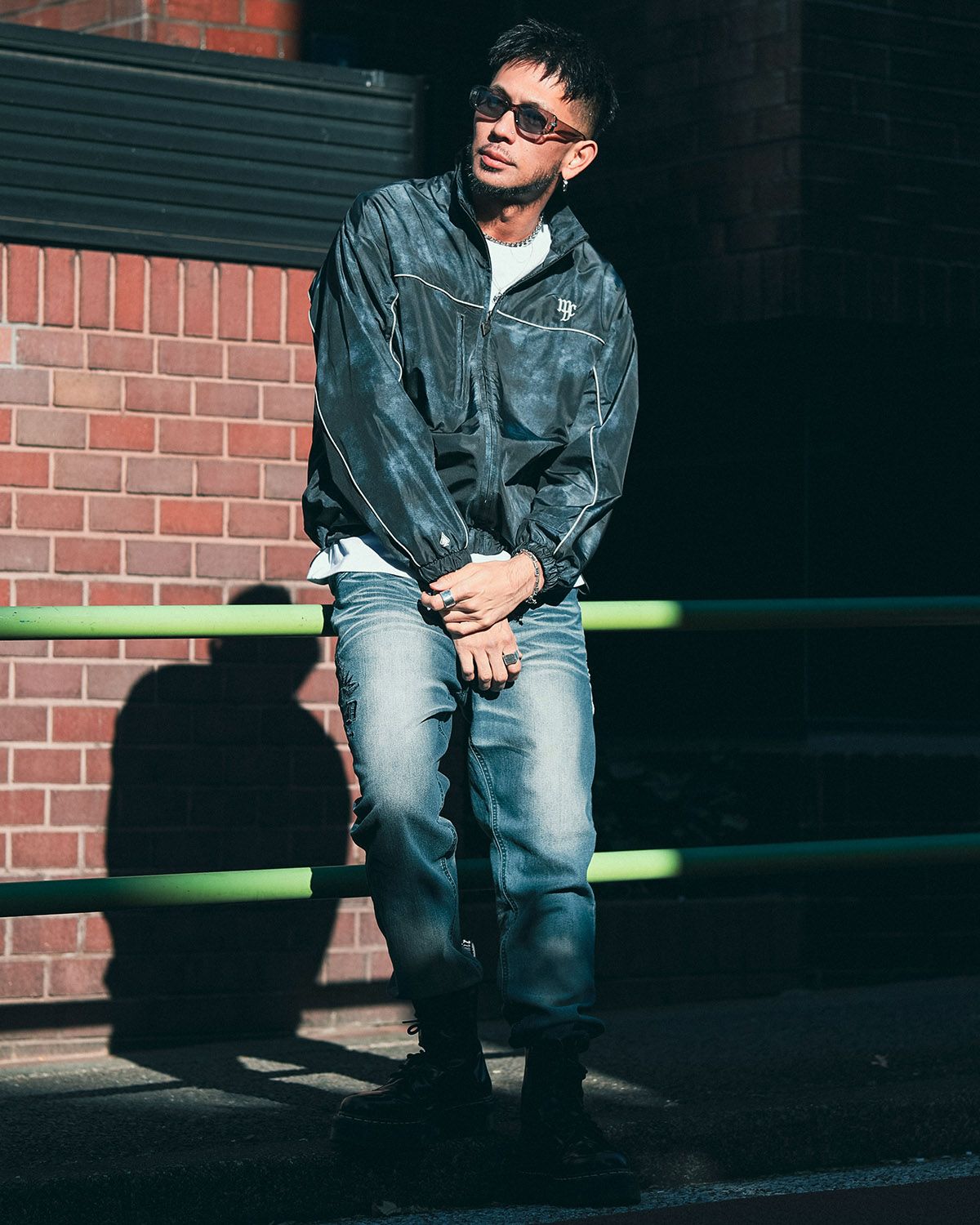 ムラプリント セットアップ スタンドジャケット