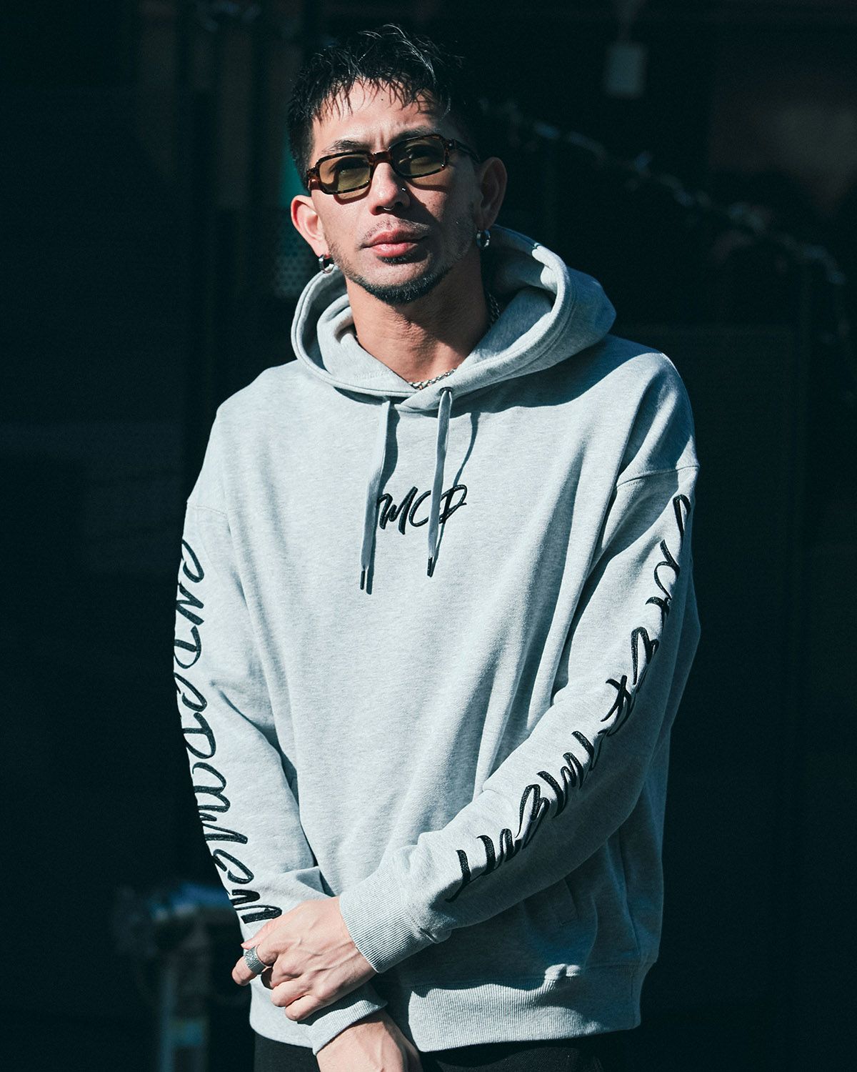 杢グレー:183cm(Lサイズ着用)