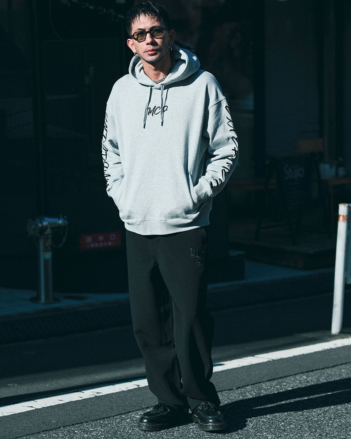 杢グレー:183cm(Lサイズ着用)