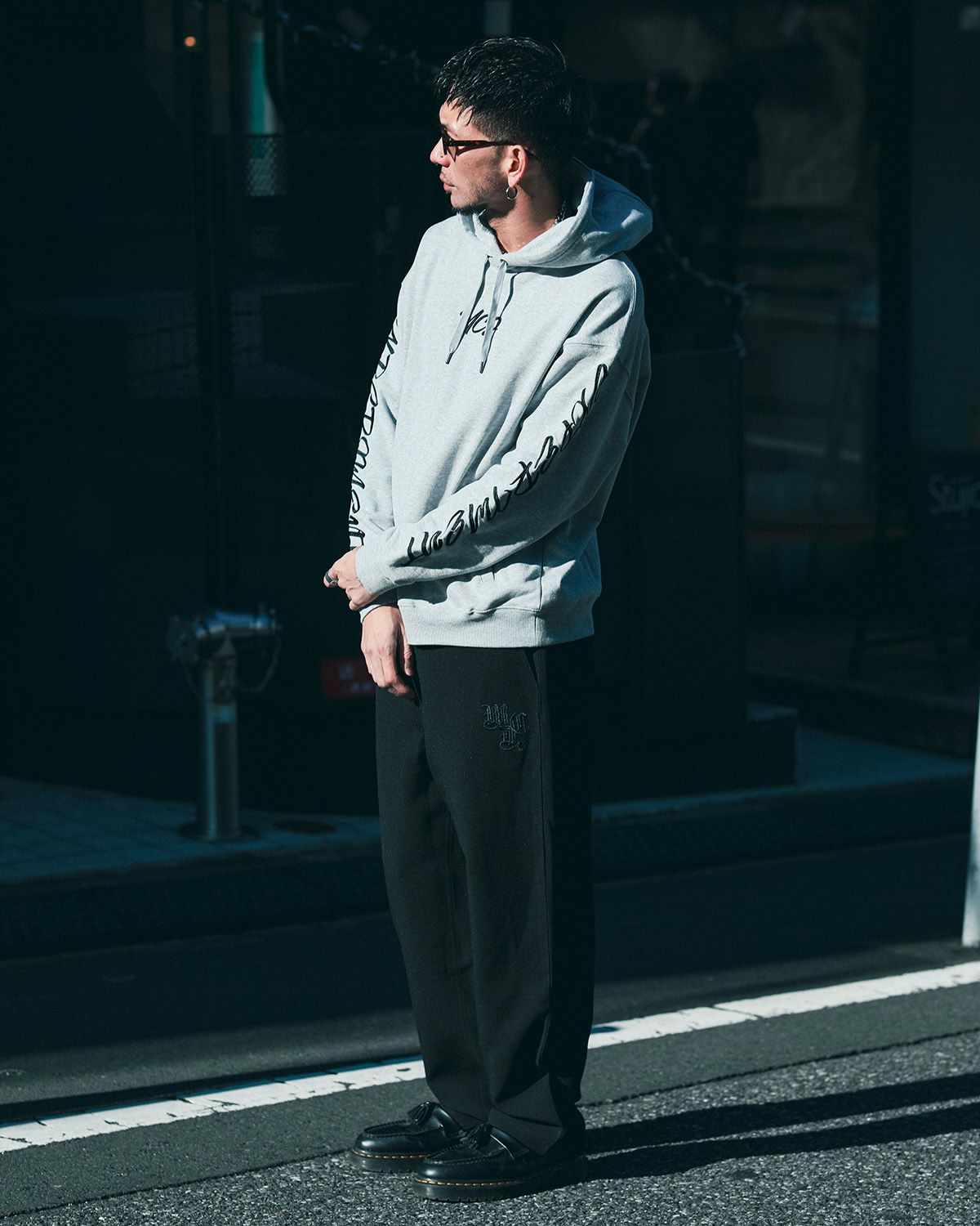 杢グレー:183cm(Lサイズ着用)