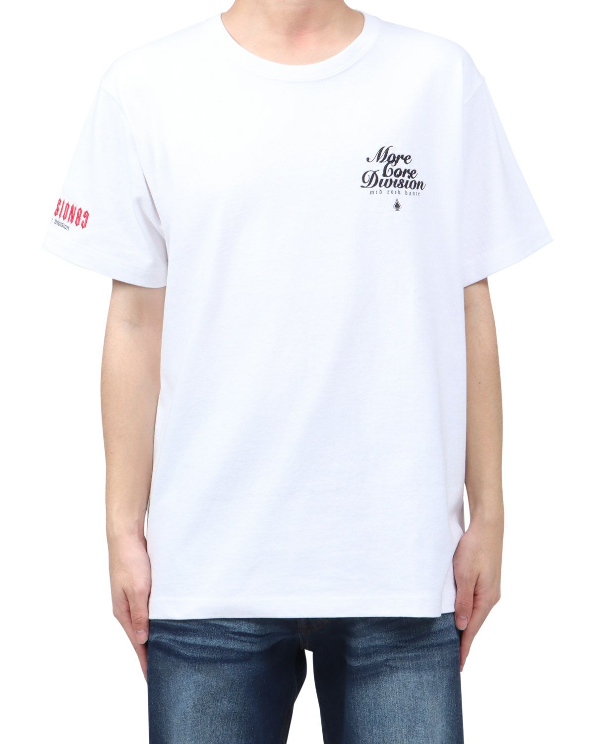 ホワイト：173cm63kg(Lサイズ着用)