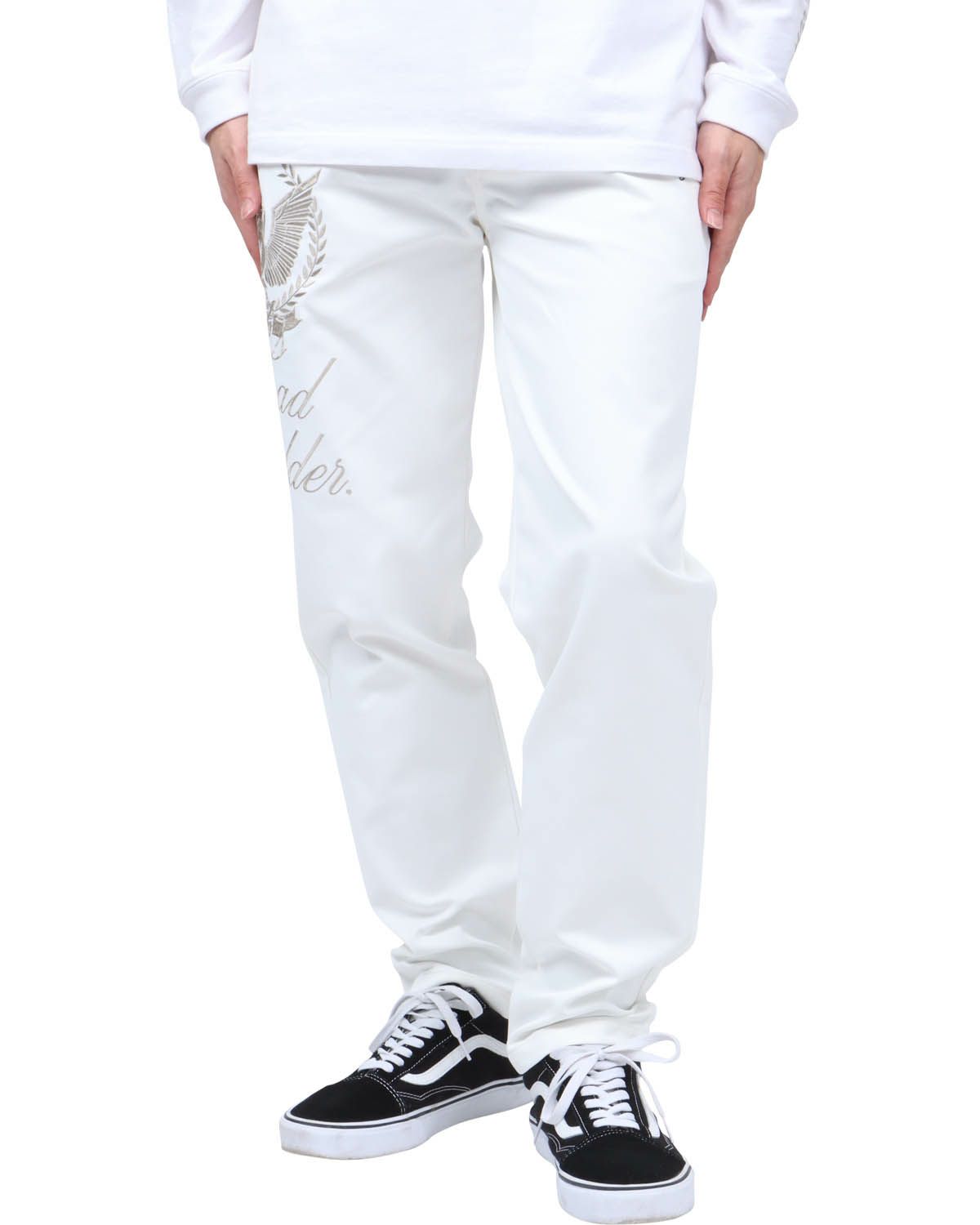 ホワイト：173cm63kg(Lサイズ着用)