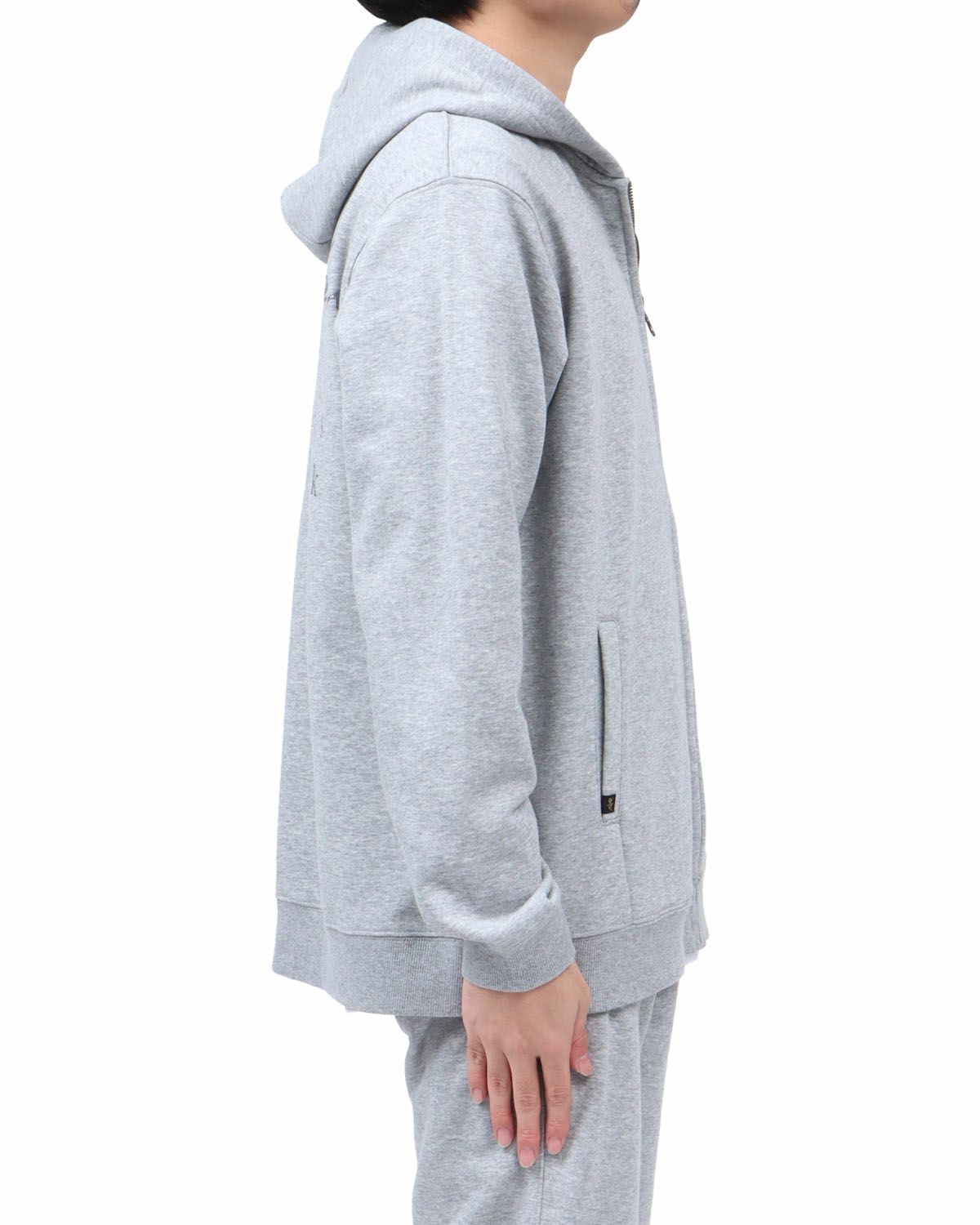 杢グレー：173cm63kg(Lサイズ着用)