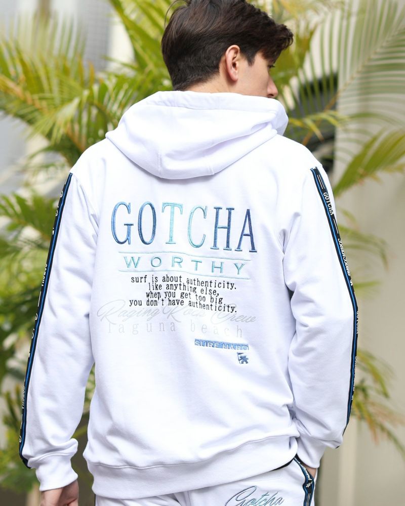 GOTCHA] ブルーグラデ ロゴライン セットアップ ジップパーカー | PEET