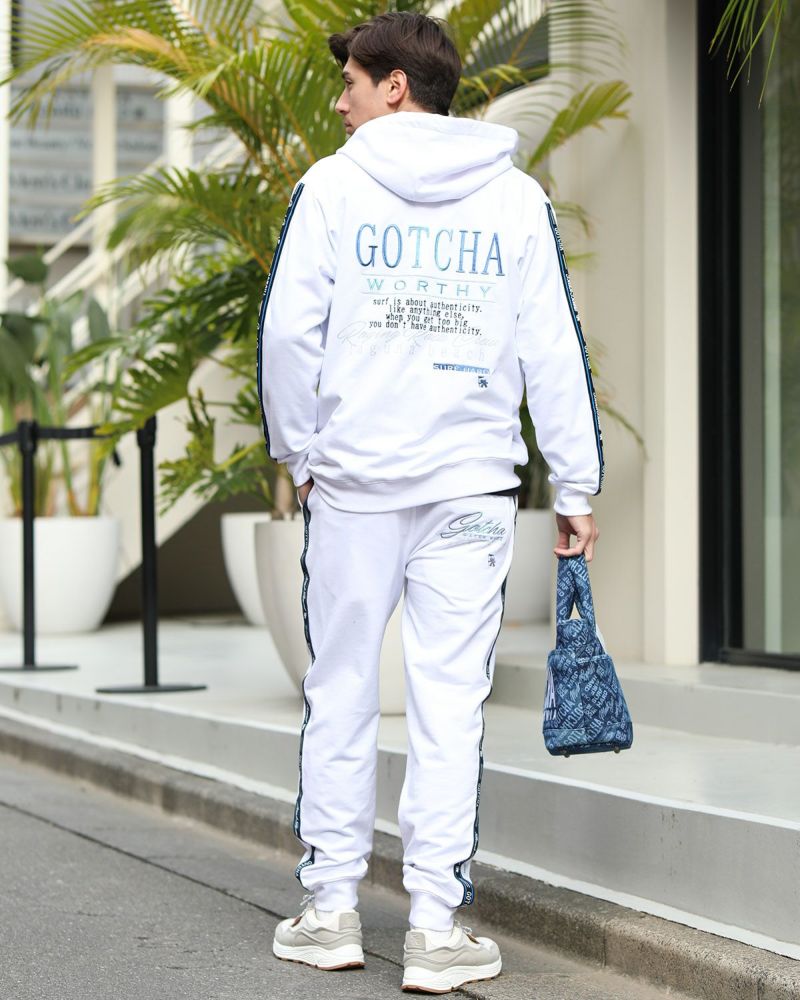 GOTCHA] ブルーグラデ ロゴライン セットアップ ジップパーカー | PEET