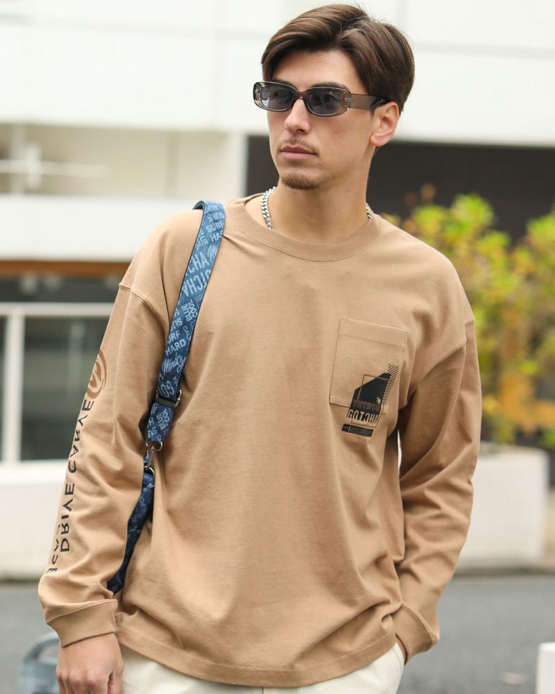 ベージュ：180cm/70kg(Lサイズ着用)