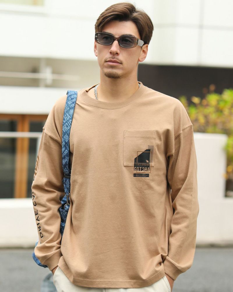 ベージュ：180cm/70kg(Lサイズ着用)