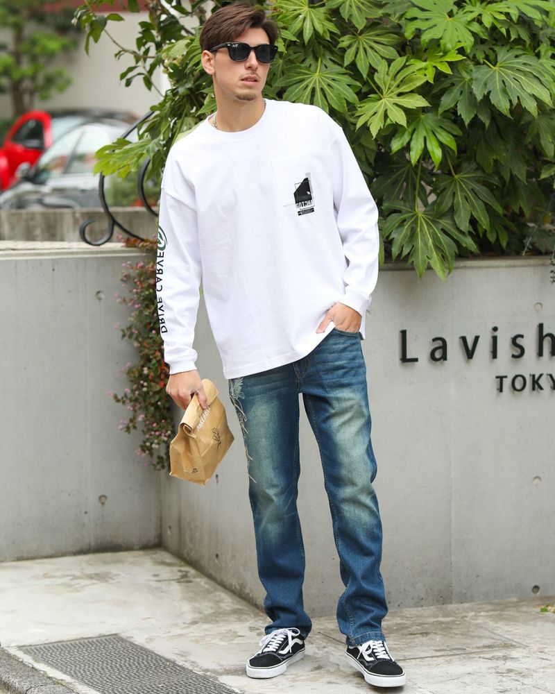 ホワイト：180cm/70kg(Lサイズ着用)