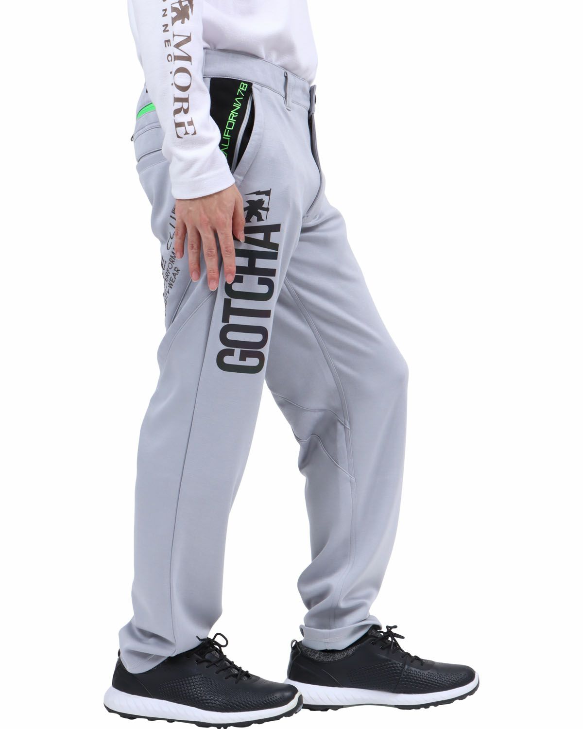 グレー：173cm63kg(Lサイズ着用)