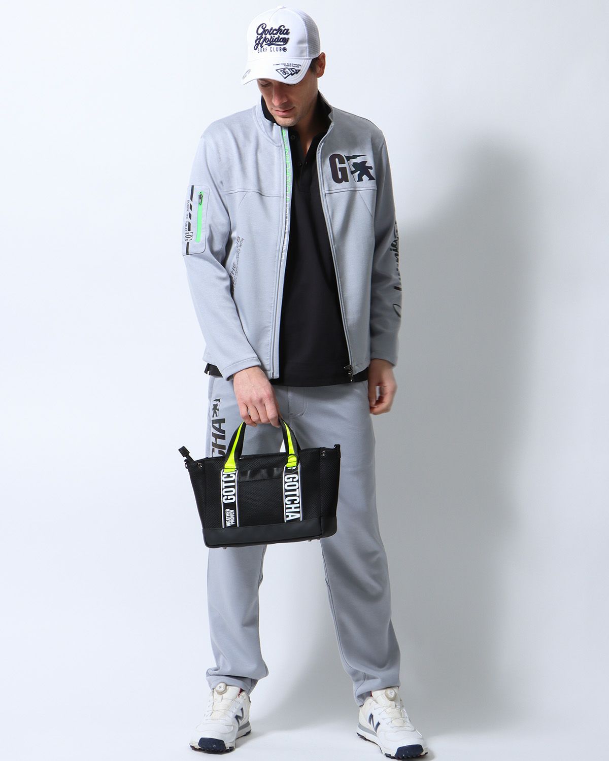 グレー：183cm/70kg(Lサイズ着用)