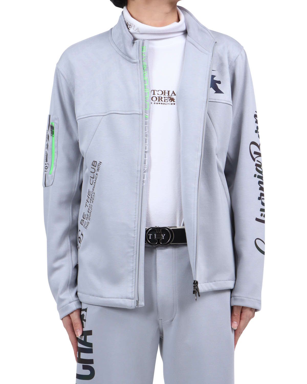 グレー：173cm63kg(Lサイズ着用)