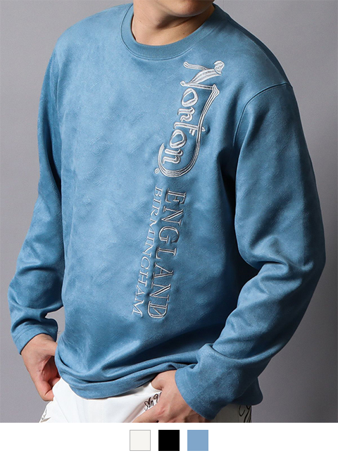 ポリスウェード エンボス 総柄 ロンT