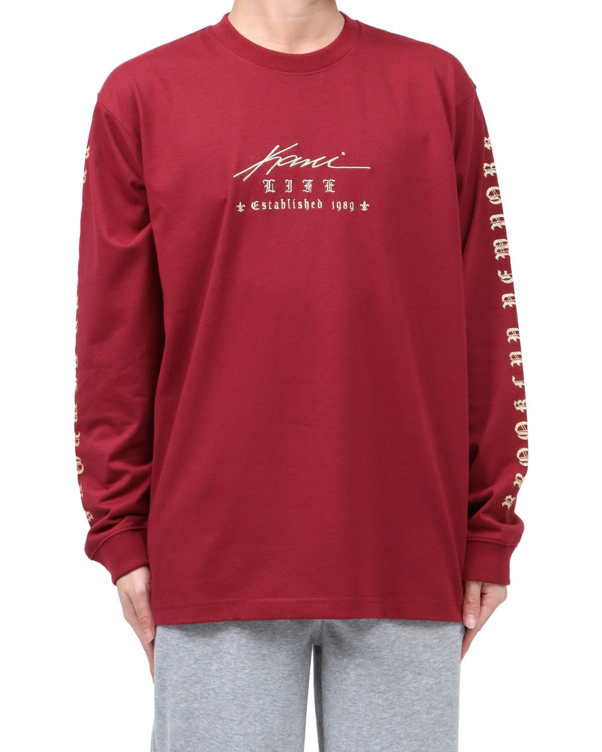 ダークレッド：173cm63kg(Lサイズ着用)