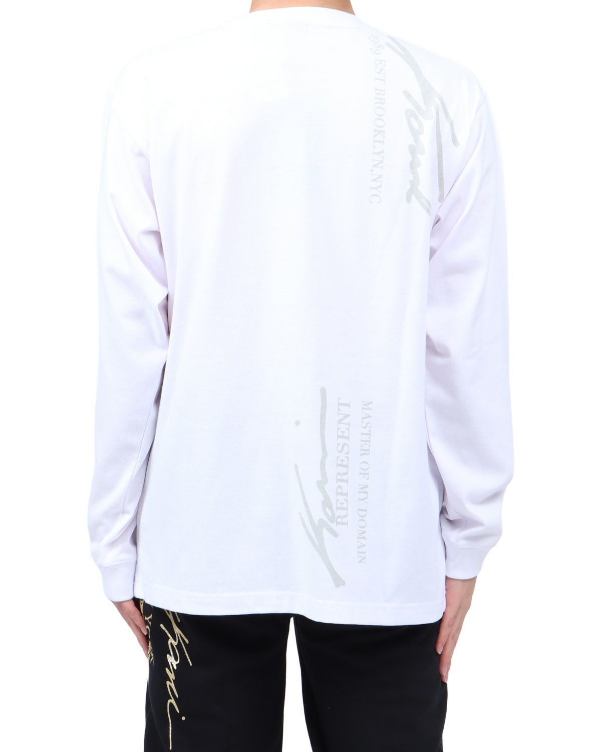 ホワイト：173cm63kg(Lサイズ着用)