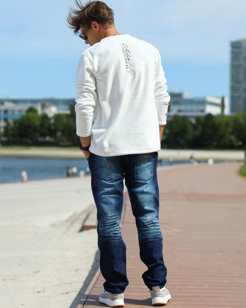 インディゴ：183cm/70kg(Lサイズ着用)