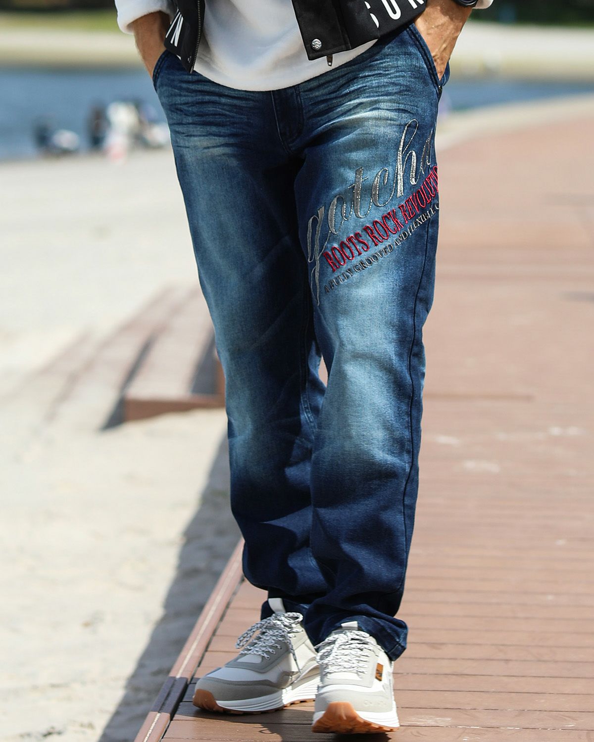 インディゴ：183cm/70kg(Lサイズ着用)