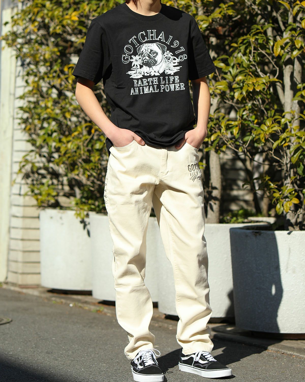 ブラック×パグ：168cm/56kg(Mサイズ着用）