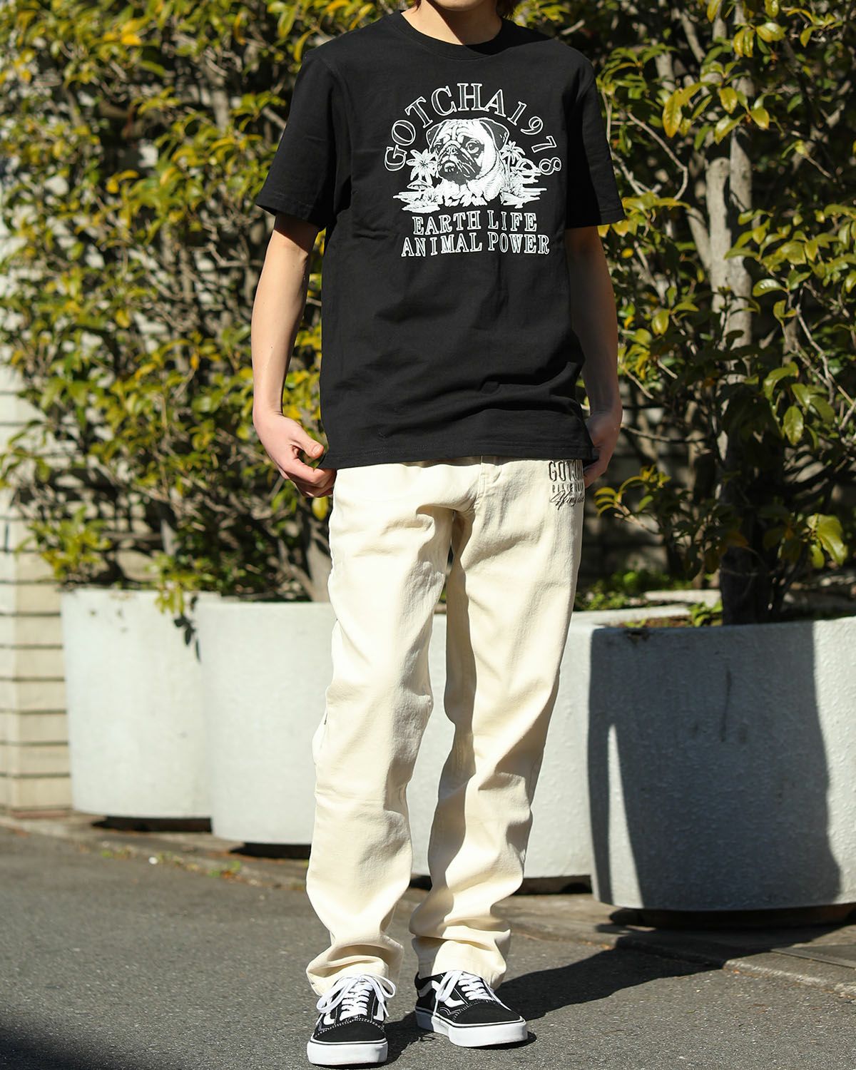 ブラック×パグ：168cm/56kg(Mサイズ着用）