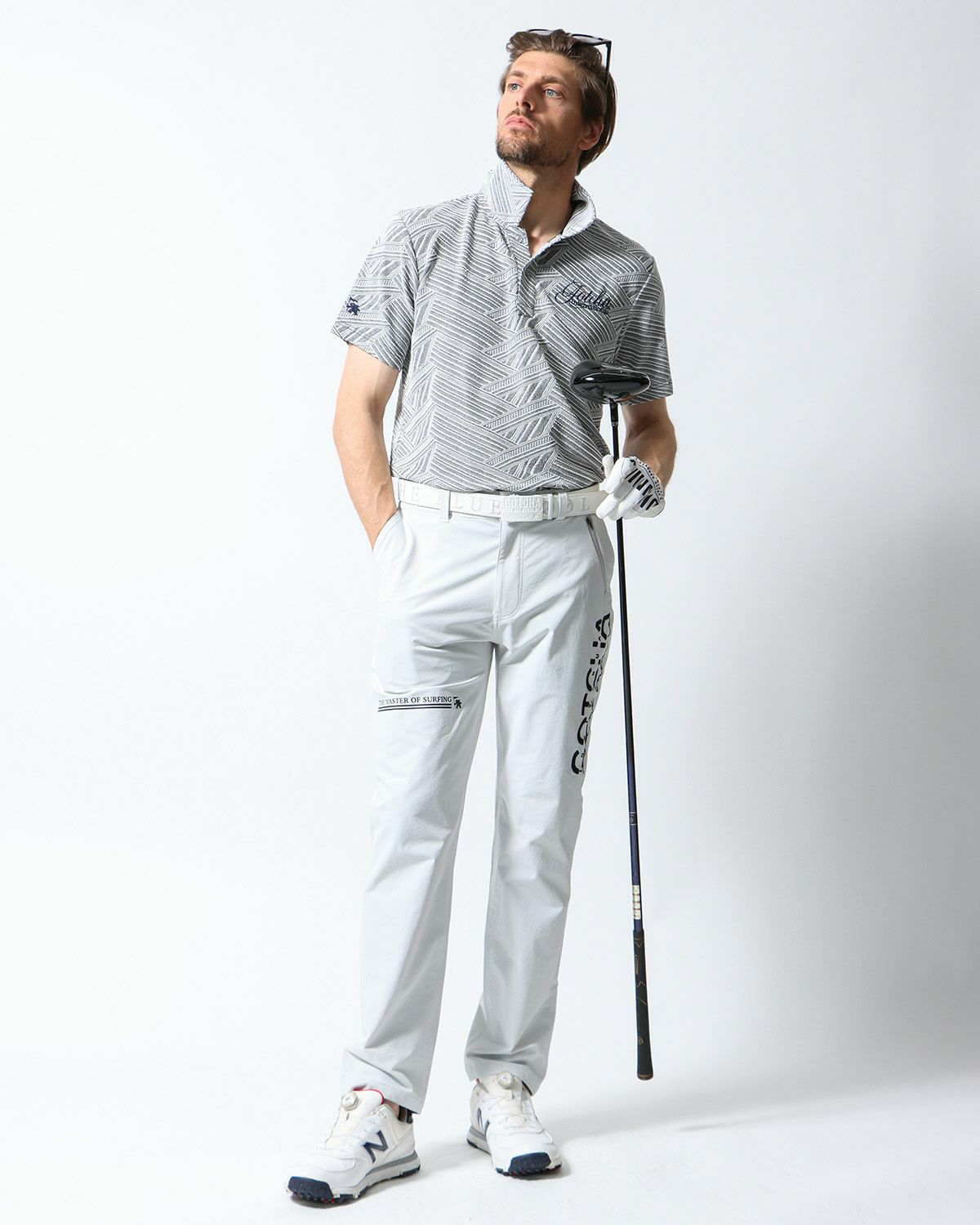 ホワイト：183cm70kg(Lサイズ着用)