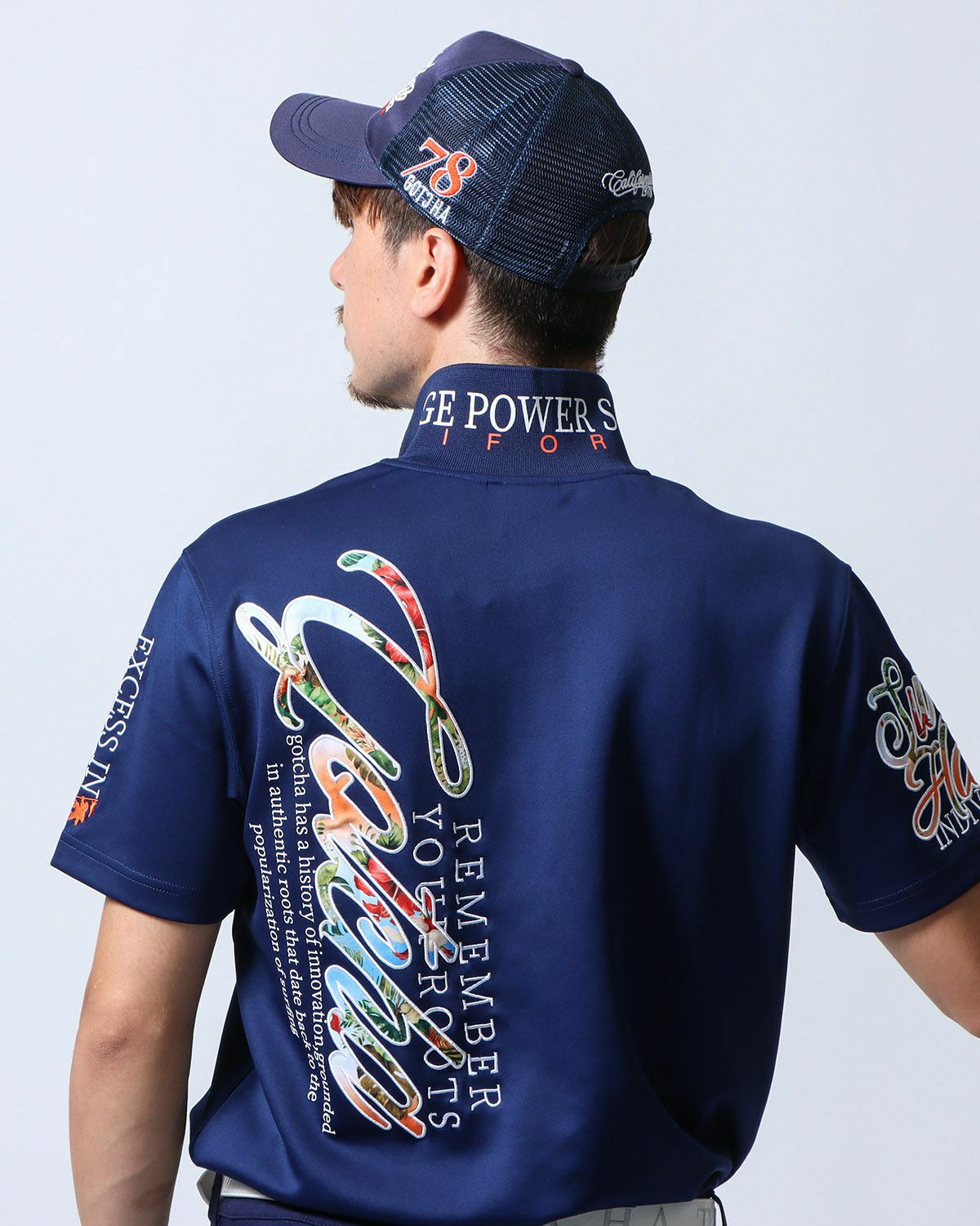 ネイビー：180cm/70kg(Lサイズ着用)