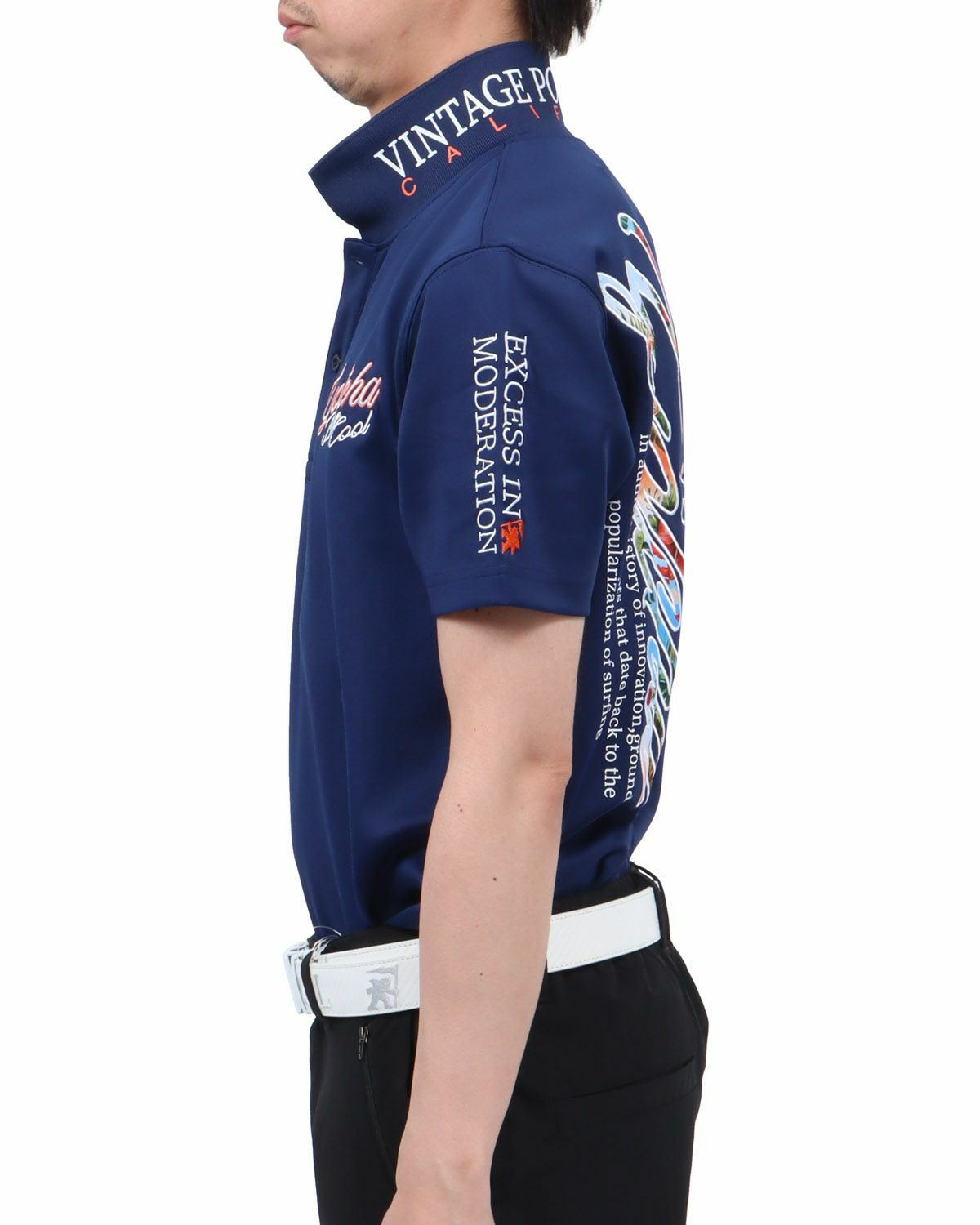 ネイビー：174cm62kg(Lサイズ着用)