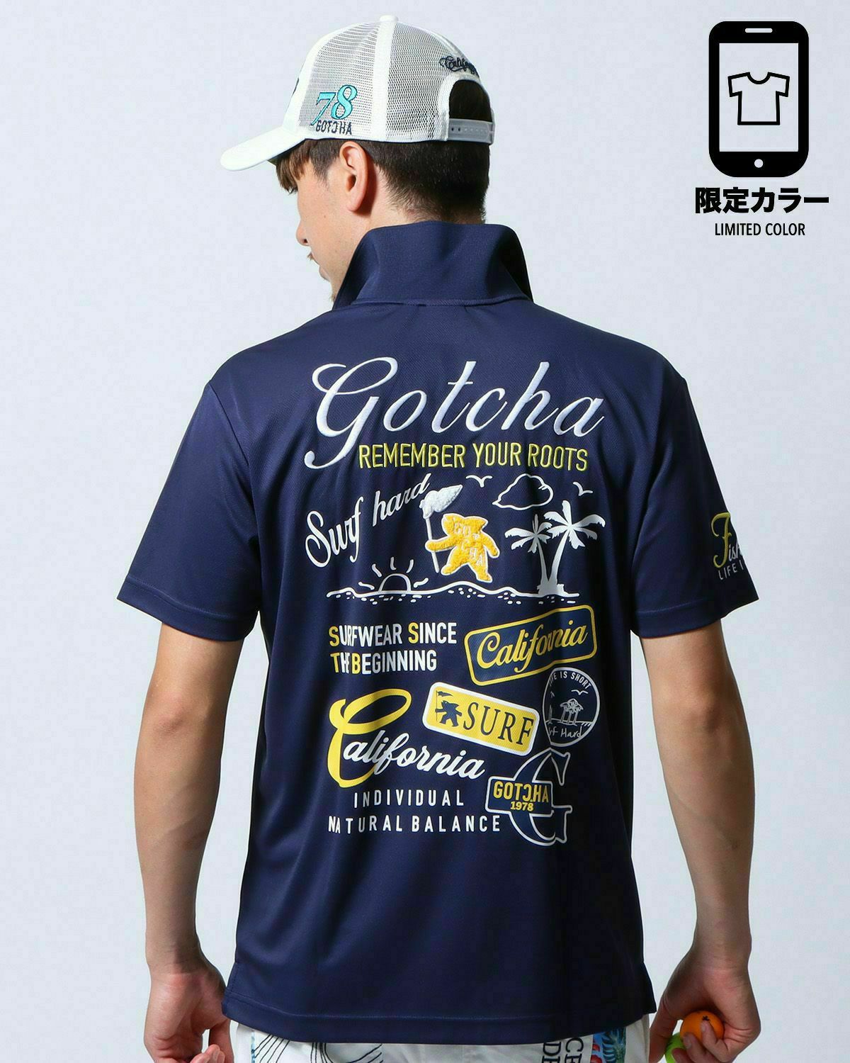 ネイビー：180cm/70kg(Lサイズ着用)