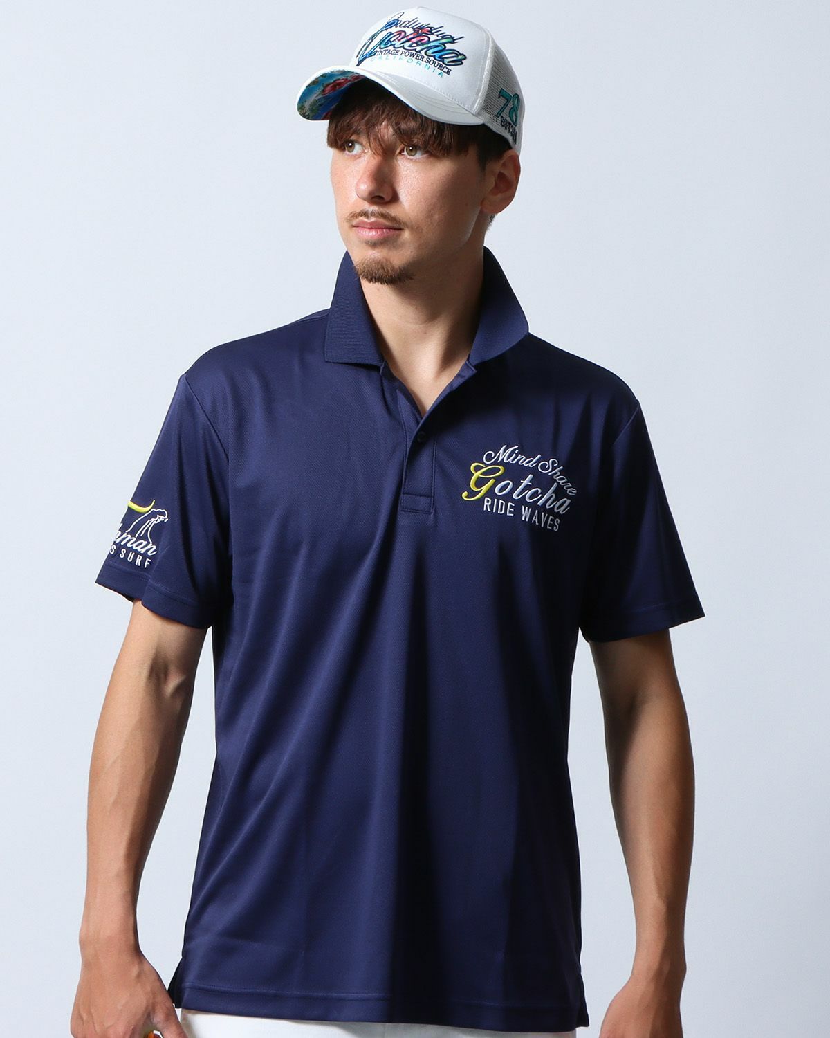 ネイビー：180cm/70kg(Lサイズ着用)