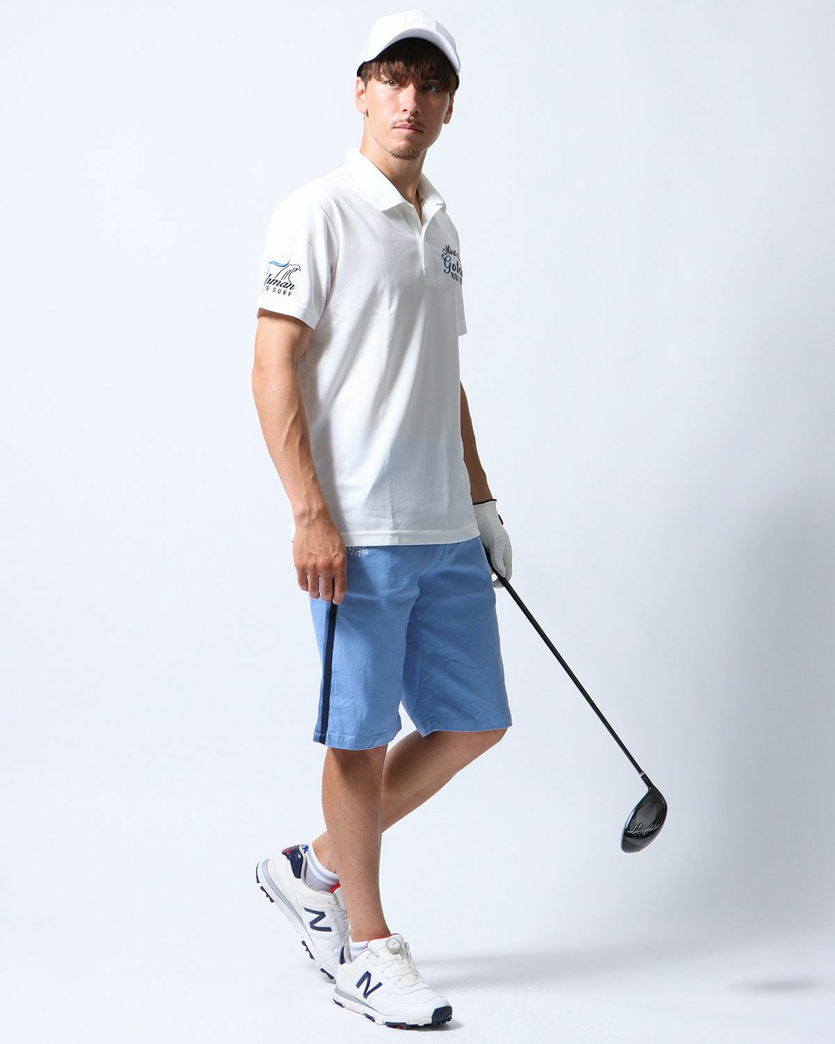 ホワイト：180cm/70kg(Lサイズ着用)